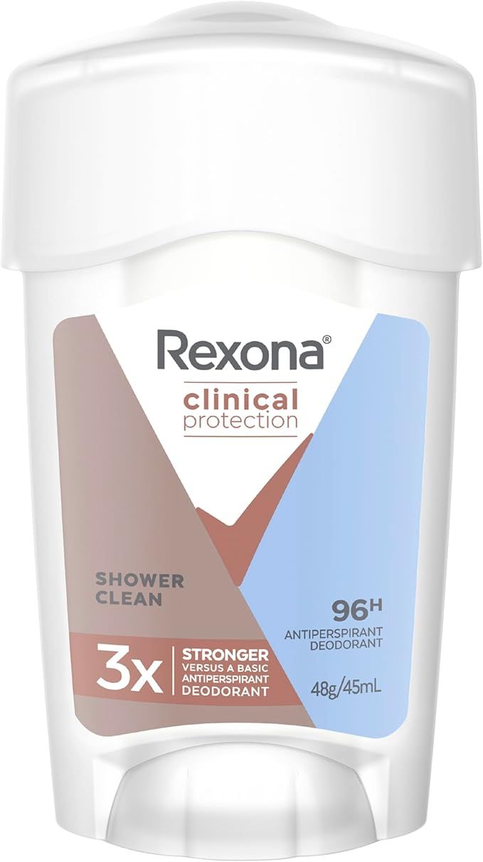 Rexona Women Clinical Antiperspirant Cream Stick Deodorant Shower Clean, 45ml, 96 Hour Protection