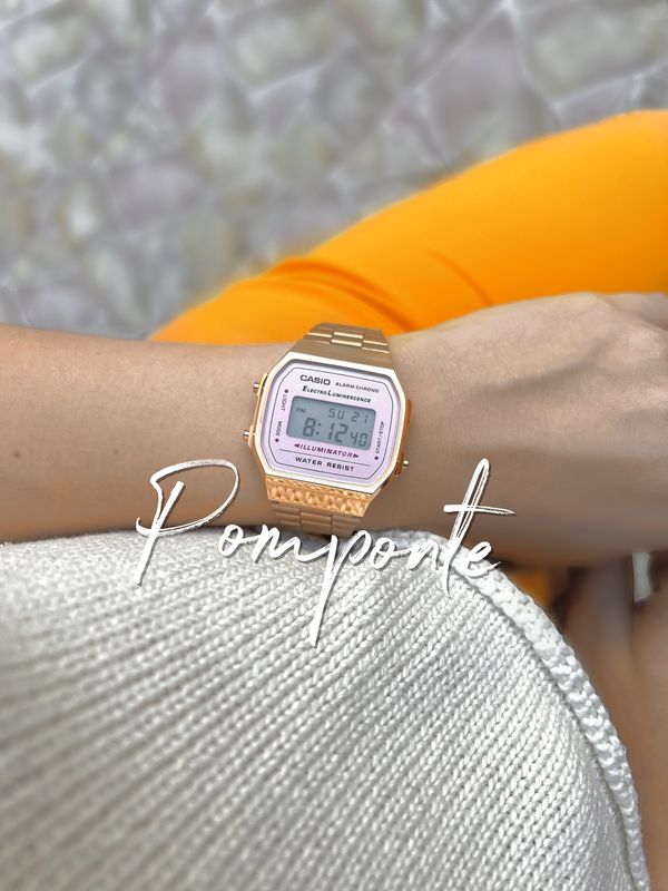 Casio retro rose gold