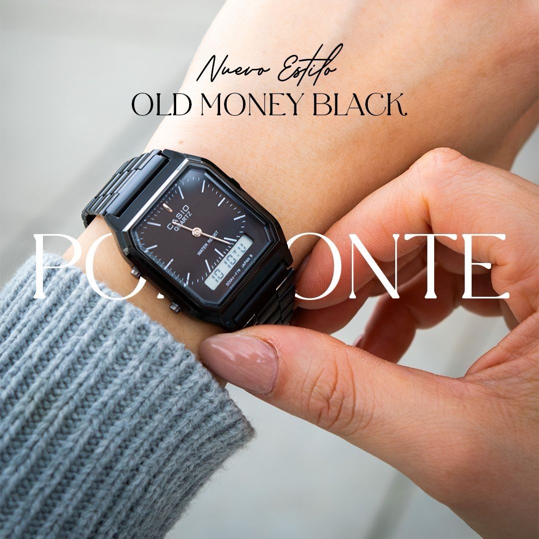 Casio old money negro fondo negro