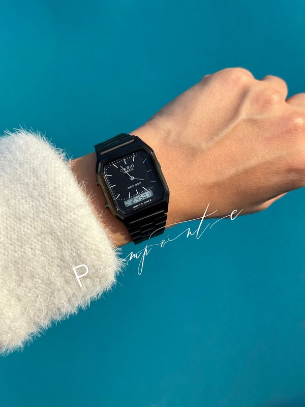 Casio old money negro fondo negro