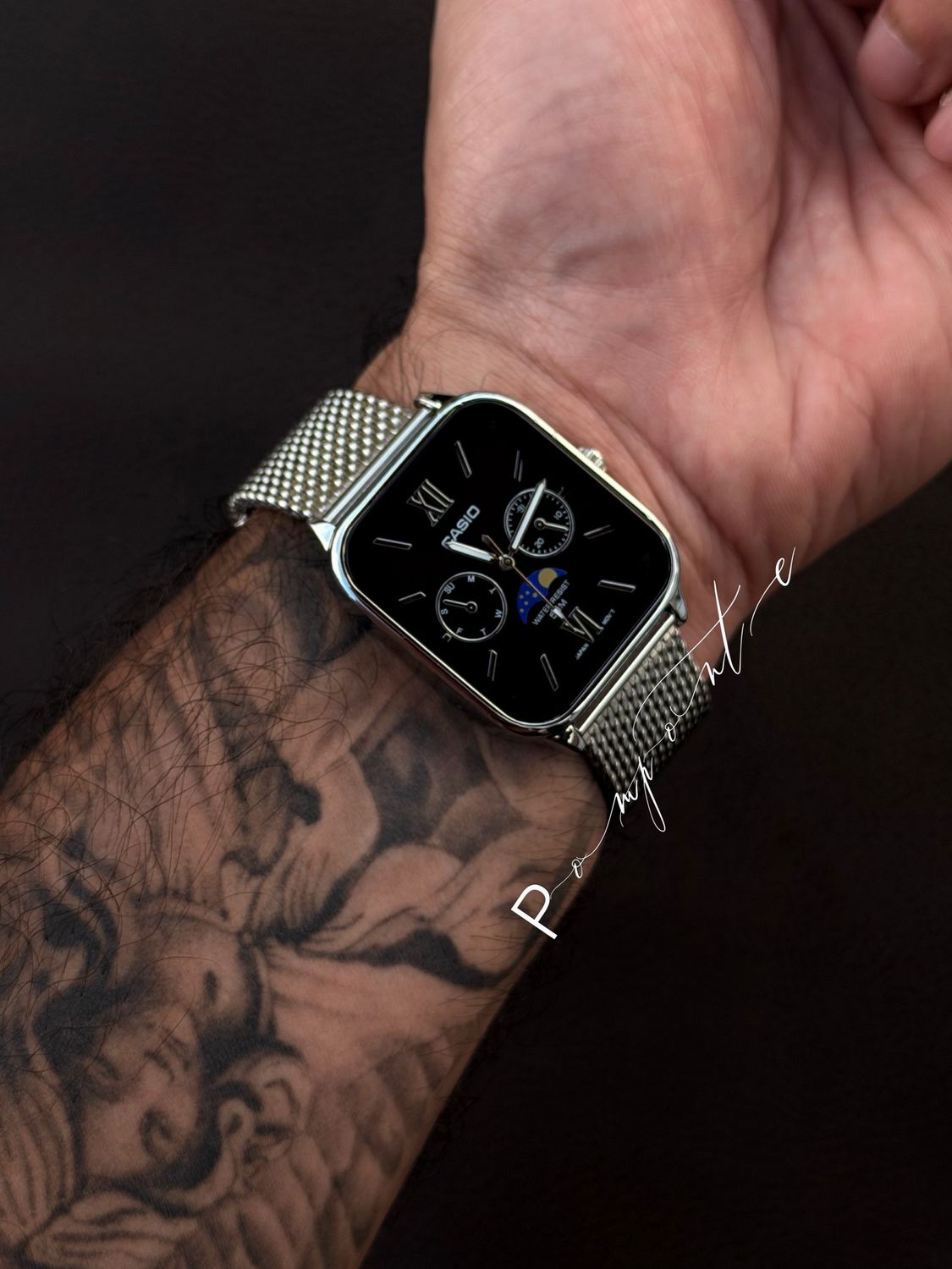 Casio square plata con negro