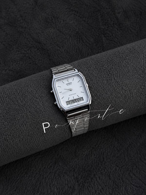 Casio old money plata fondo blanco