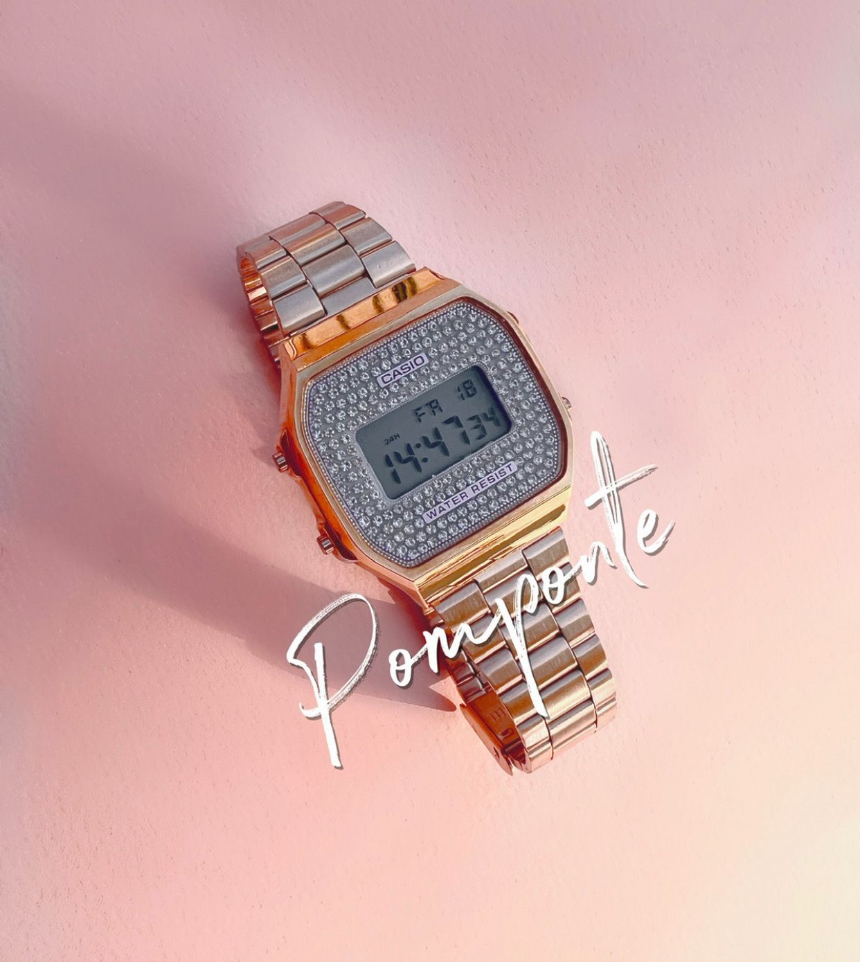 Casio rosegold diamond 