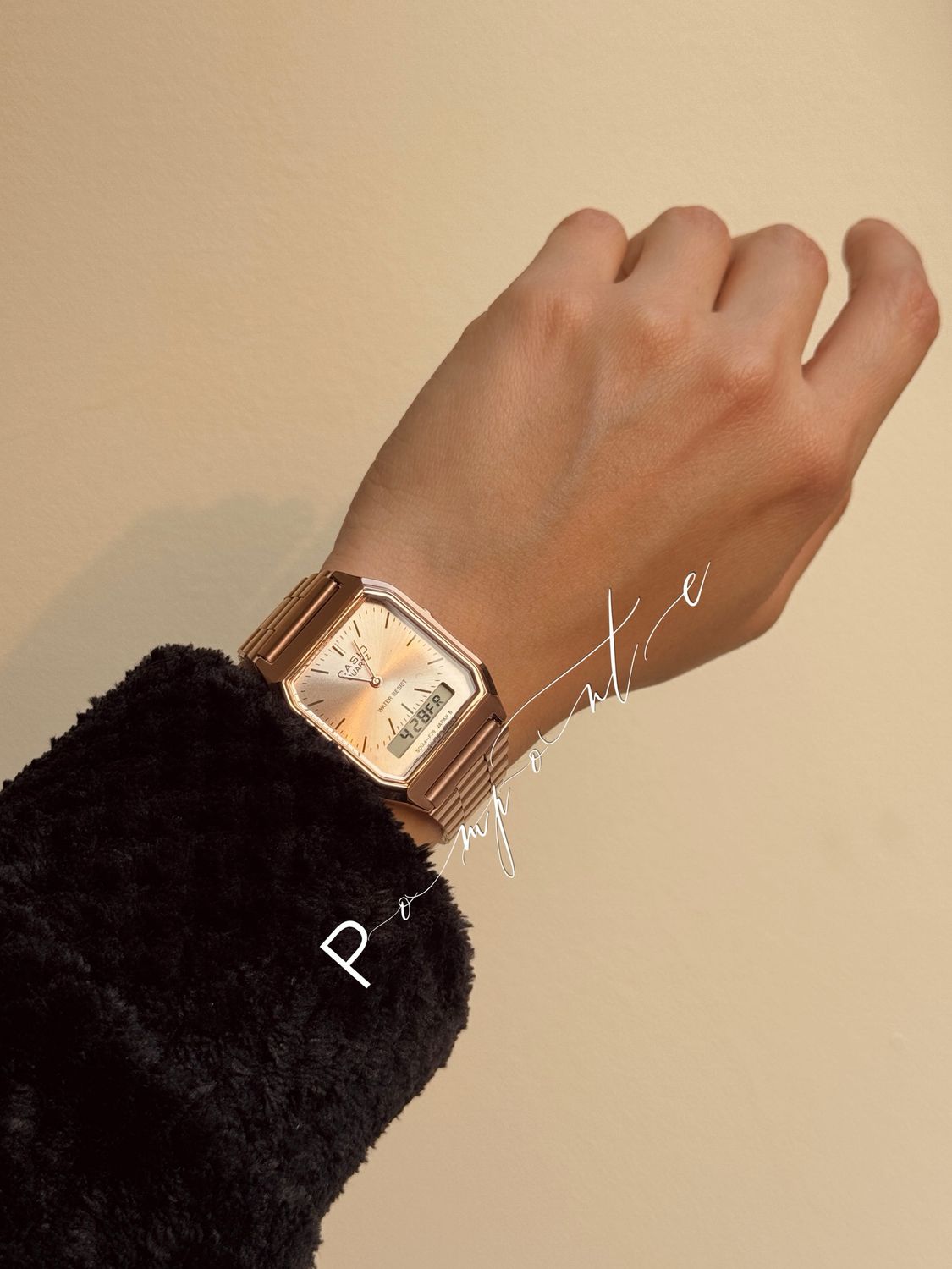 Casio old money rose gold 