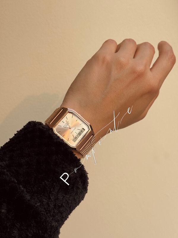 Casio old money rose gold 