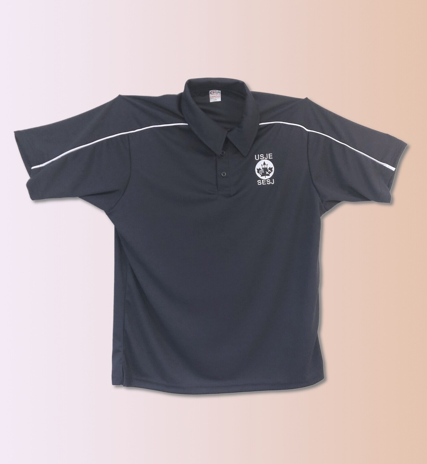 USJE Performance Piqué Polo Shirt (Black) (Men) / Polo performance en piqué du SESJ (Noir) (Homme)