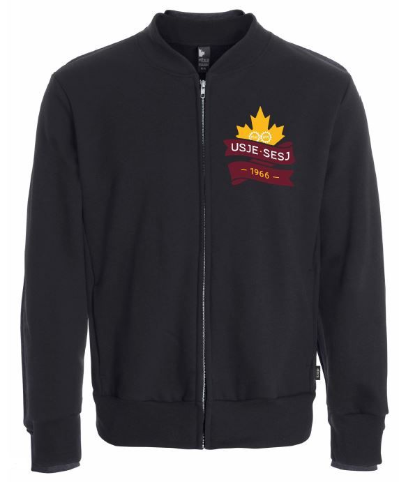 Black Full-Zip Bomber Jacket/Sweatshirt (Unisex) / Blouson/sweatshirt bombardier à fermeture éclaire noir (Unisexe)