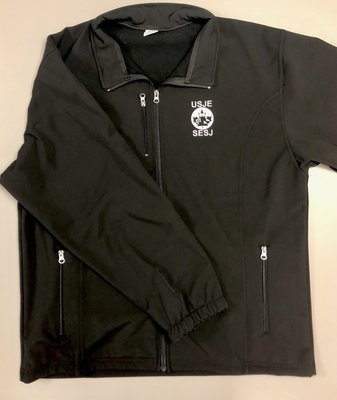 Black USJE Unisex 3 Layer Fleece Bonded Soft Shell Jacket (Unisex) / Veston noir coquille souple en molleton à trois épaisseurs contrecollées du SESJ (Unisexe)
