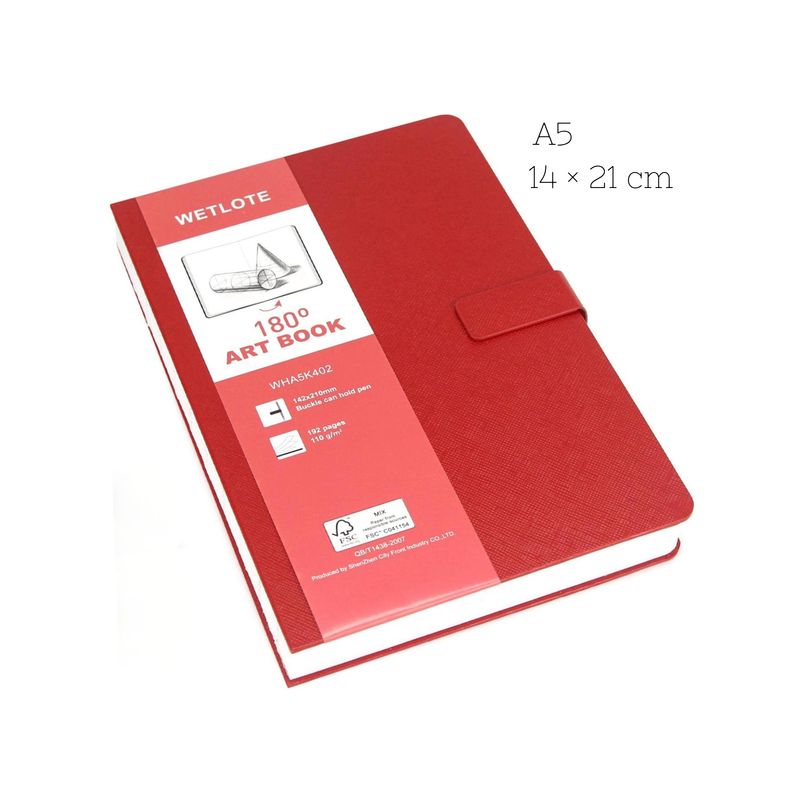 WETLOTE Sketchbook A5, Hardcover Leather Sketchbook, 100g/m² 98 Pages WETLOTE Sketchbook A5, Hardcover Leather Sketchbook, 100g/m² 98 Pages