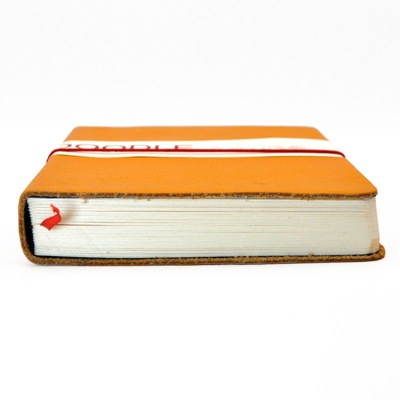 Leather Doodle Journal – Mustard Colour, 175 × 125 mm 