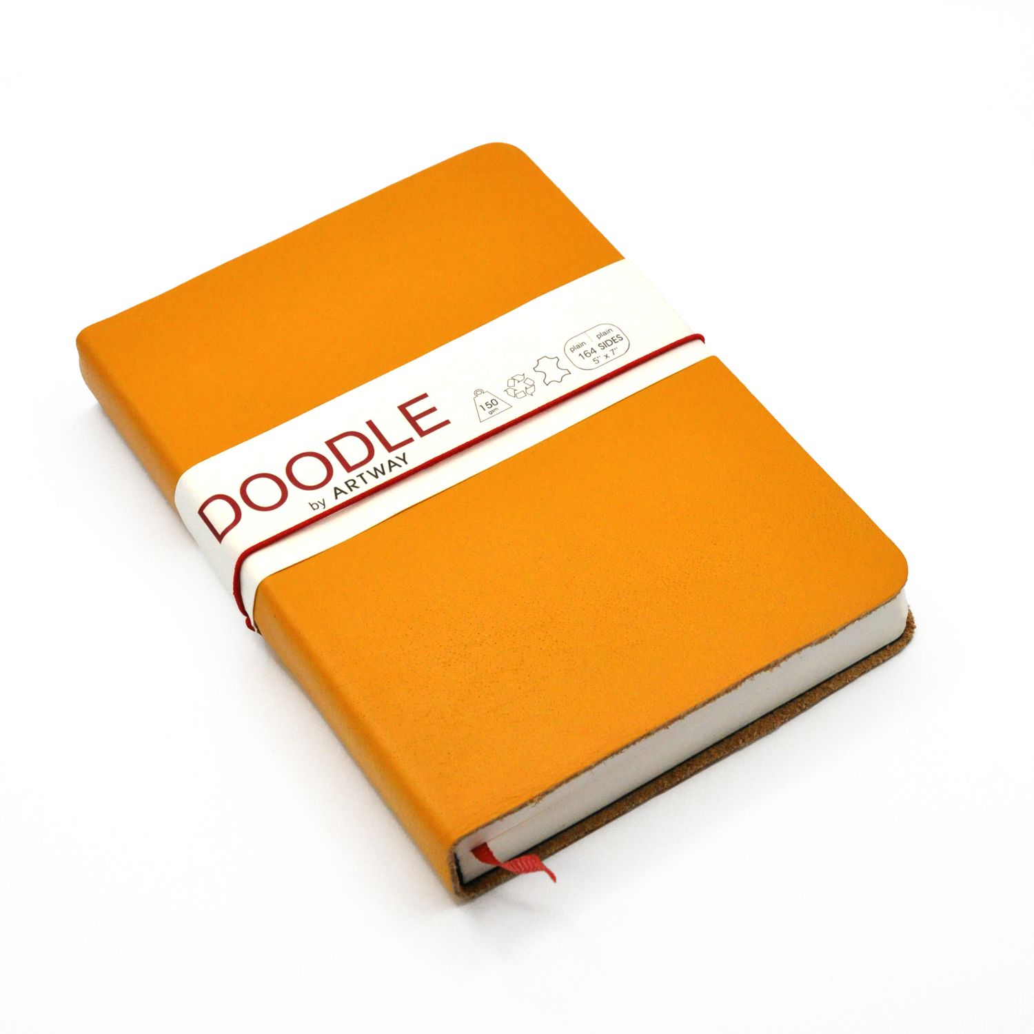 Leather Doodle Journal – Mustard Colour, 175 × 125 mm