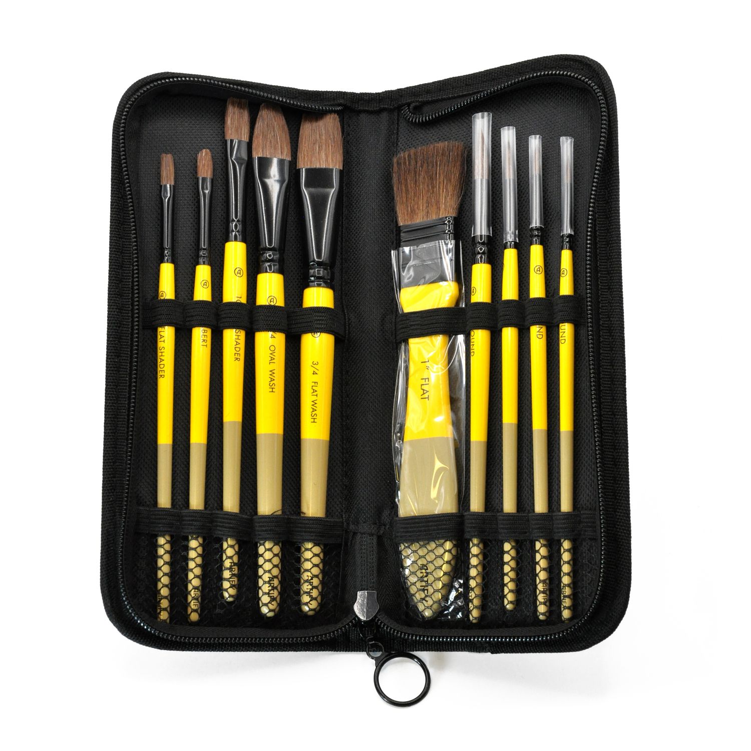 Natural Horse Hair Paint Brushes - 10 Pieces