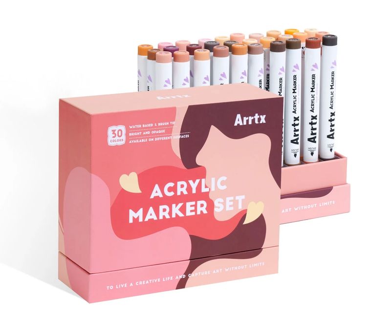 Acrylic Markers – Skin Tone Palette (30 Colours)