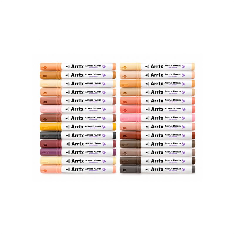 Acrylic Markers – Skin Tone Palette (30 Colours)
