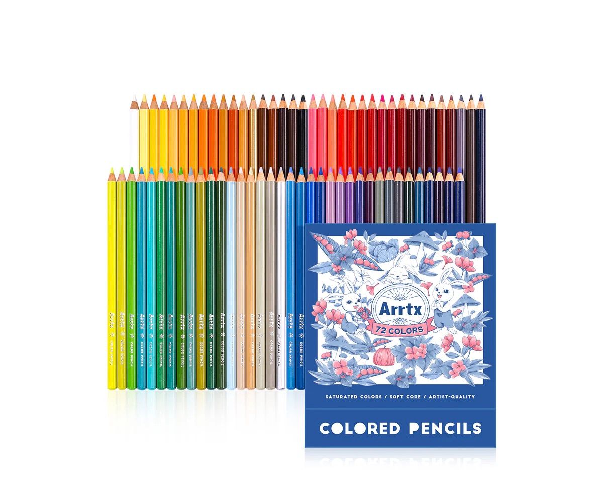 Colored Pencils Set – 72 Colors (70 Classic + 2 Metallic), Professional Quality