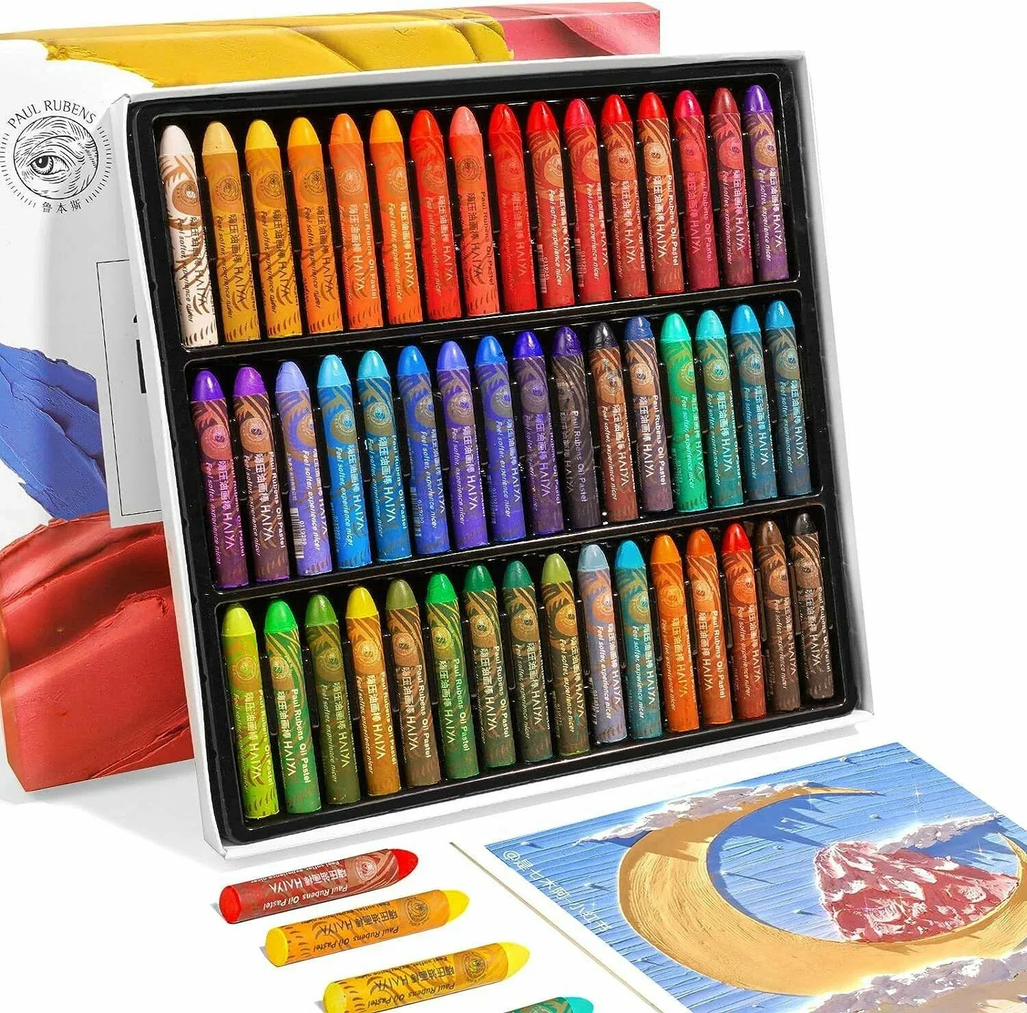 Oil Pastel Set, 48 Colours – Soft Pastel Sticks for Drawing &amp; Painting