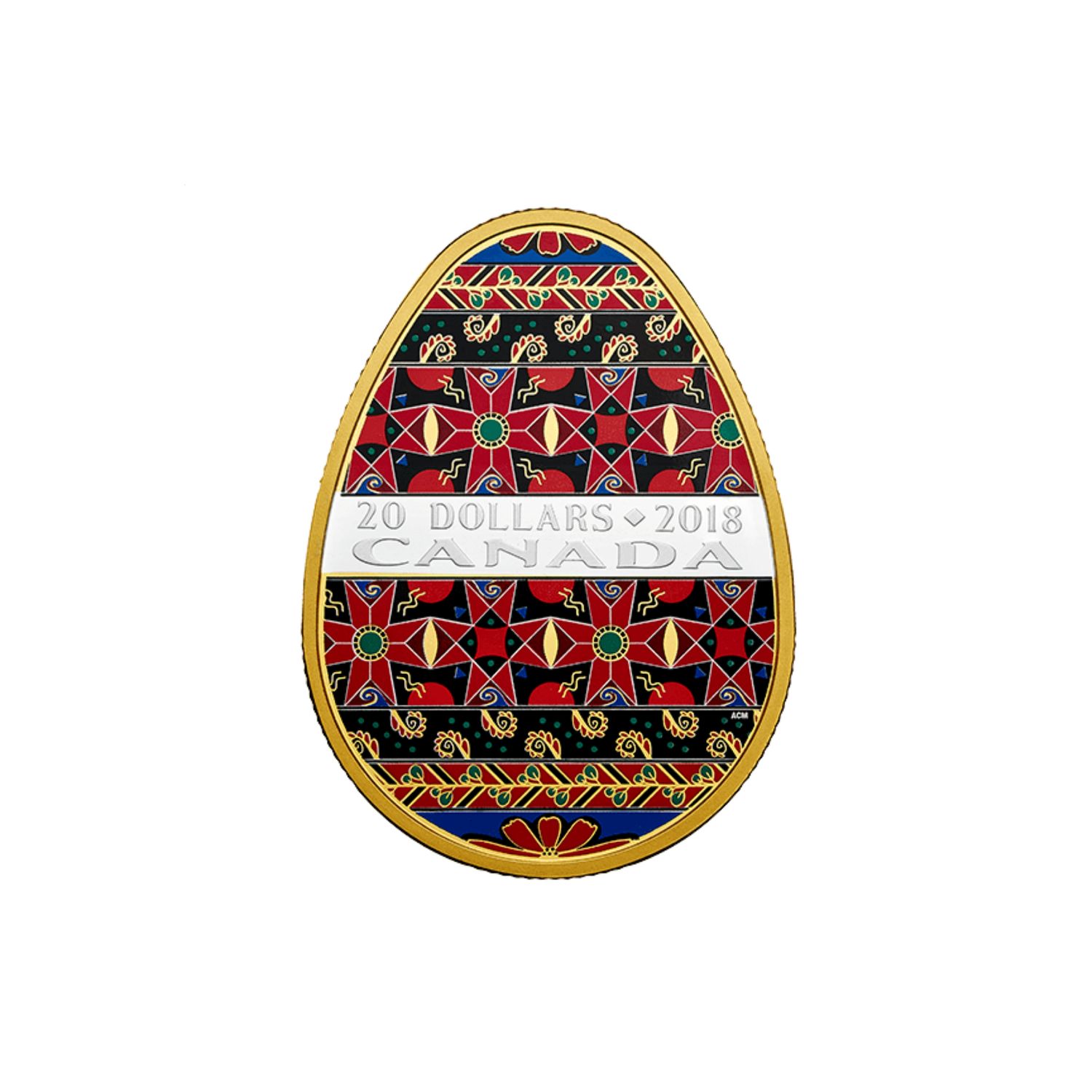2018 $20 Golden Spring Pysanka - Pure Silver Coin