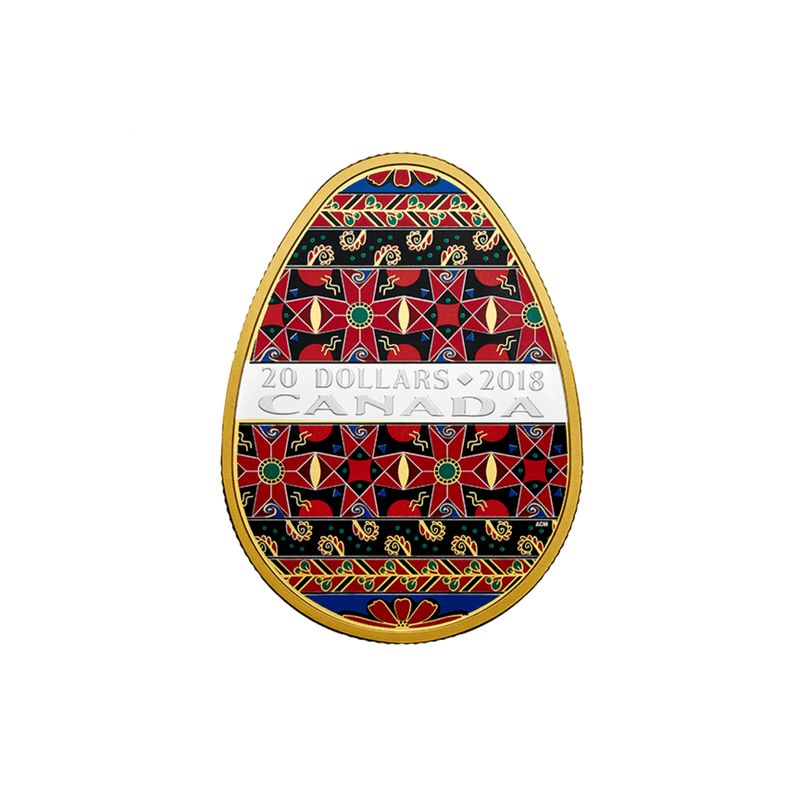 2018 $20 Golden Spring Pysanka - Pure Silver Coin