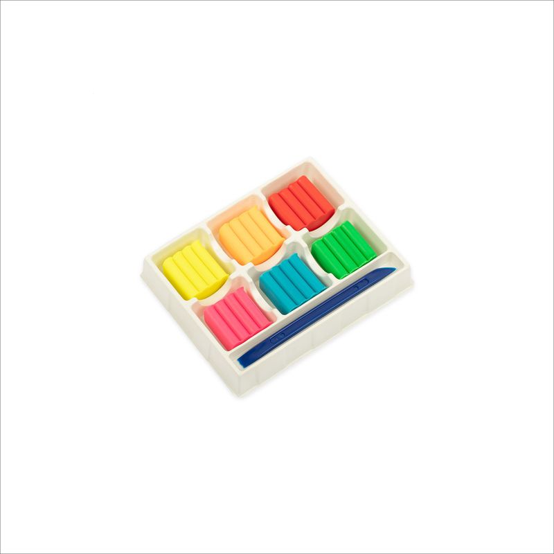 Neon Wax Modeling Clay – 6 Colors with Sculpting Tool