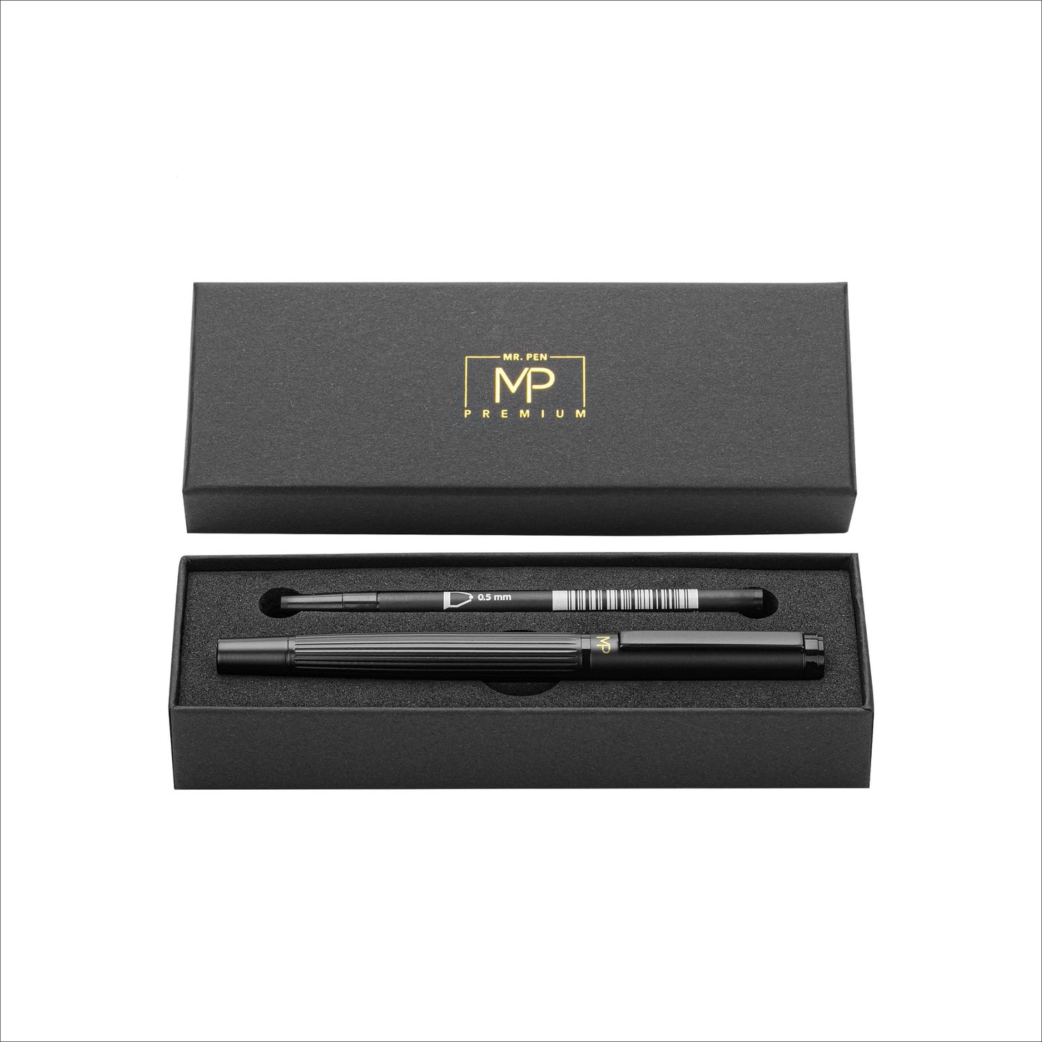 Luxury Ballpoint Pen – Matte Black Barrel, Black Ink