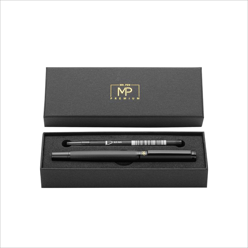 Luxury Ballpoint Pen – Matte Black Barrel, Black Ink