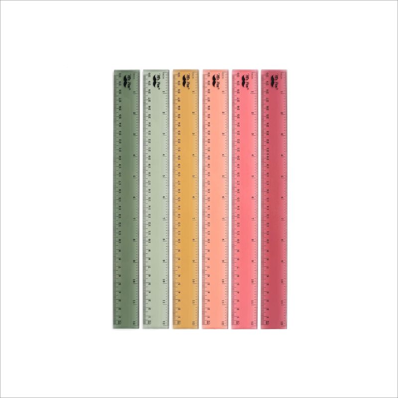 Mr. Pen 30 cm Clear Plastic Ruler – Vintage Color (1 Piece)