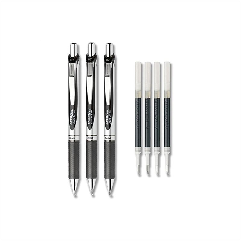 Pentel EnerGel Deluxe RTX Retractable Gel Pen 0.7 mm with Refill – Black or Blue (1 Piece)