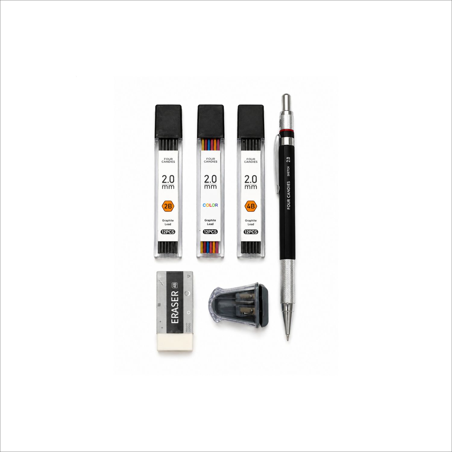 Four Candies 2.0 mm Mechanical Pencil Drawing Set (1 set)