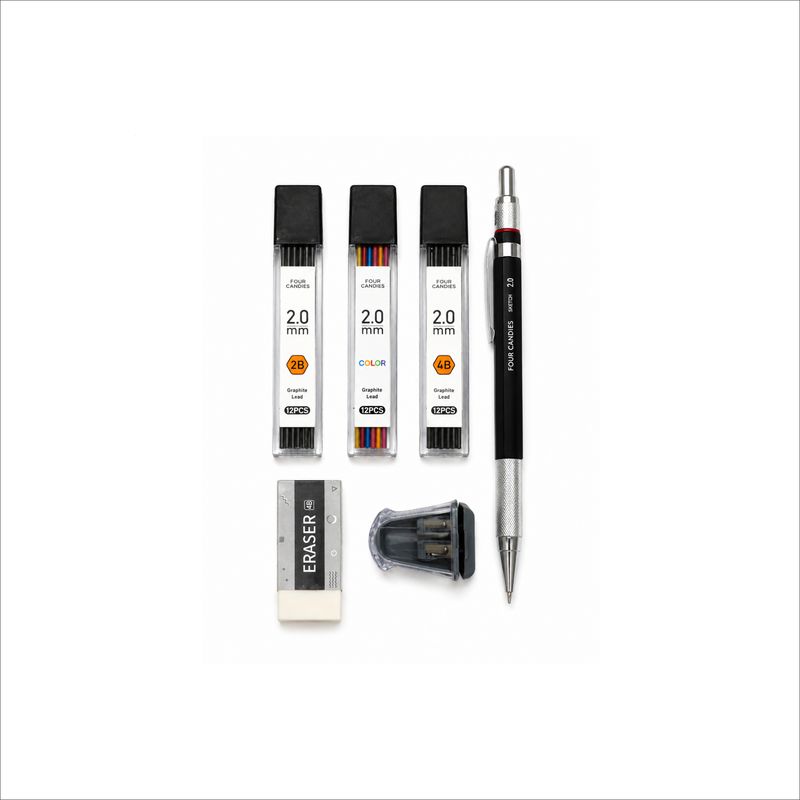Four Candies 2.0 mm Mechanical Pencil Drawing Set (1 set)