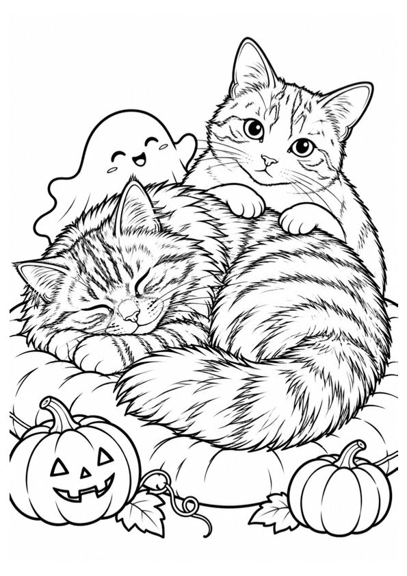 Halloween Cats Sleeping