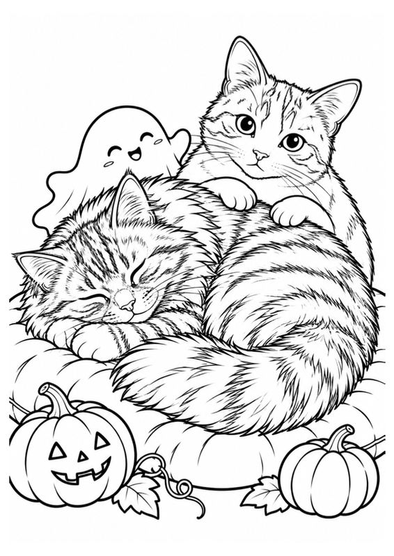 Halloween Cats Sleeping