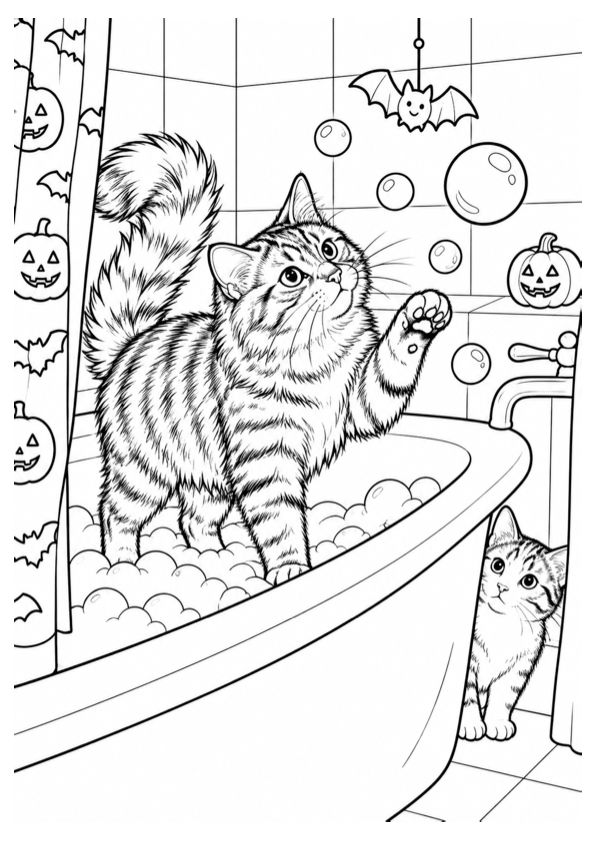 Halloween Cat Bath