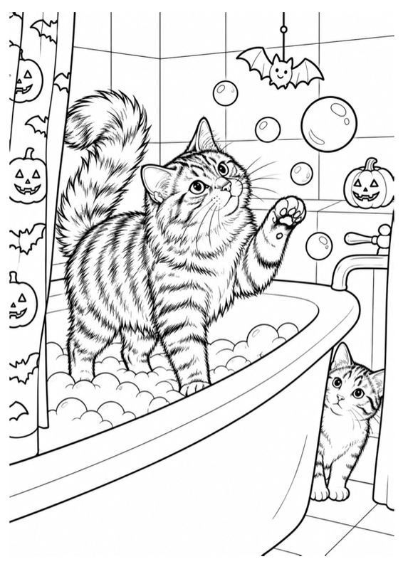 Halloween Cat Bath