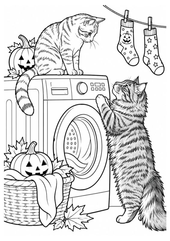 Halloween Cats Laundry