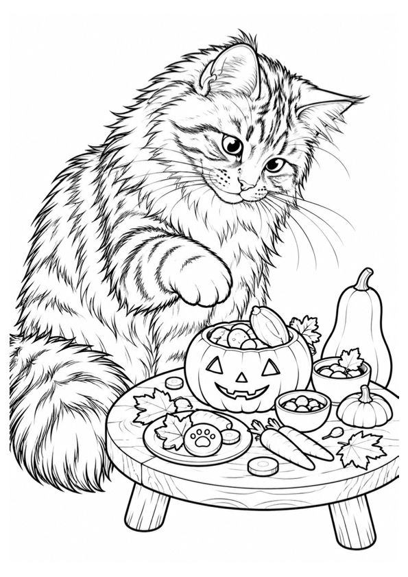 Halloween Table Cat