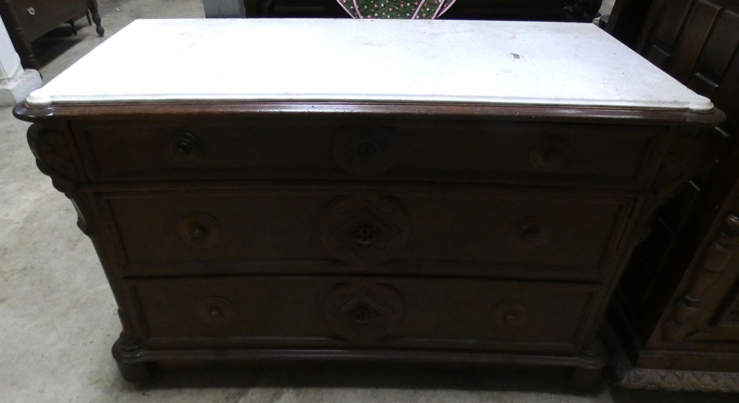 Mid Victorian Marbletop Chest