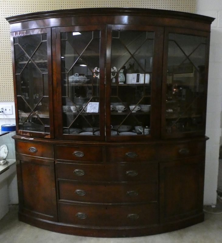 Mahogany Breakfront China Cabinet