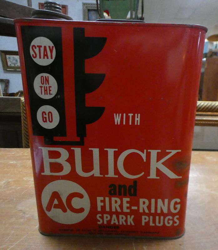 Buick AC and Fire-Ring Spark Plugs 2 gallon gas can