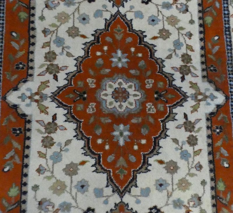 Tabriz Handmade Rug Ivory 3ft 2 in x 5 ft dvaj1