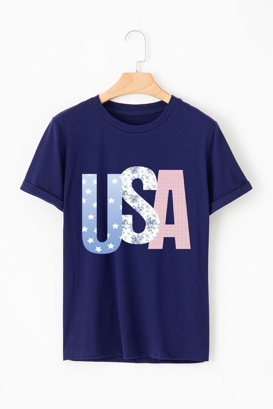 Blue &quot;USA&quot; July 4th Tee