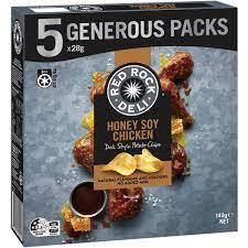 Red Rock Deli Honey Soy Chips 5pk 140g