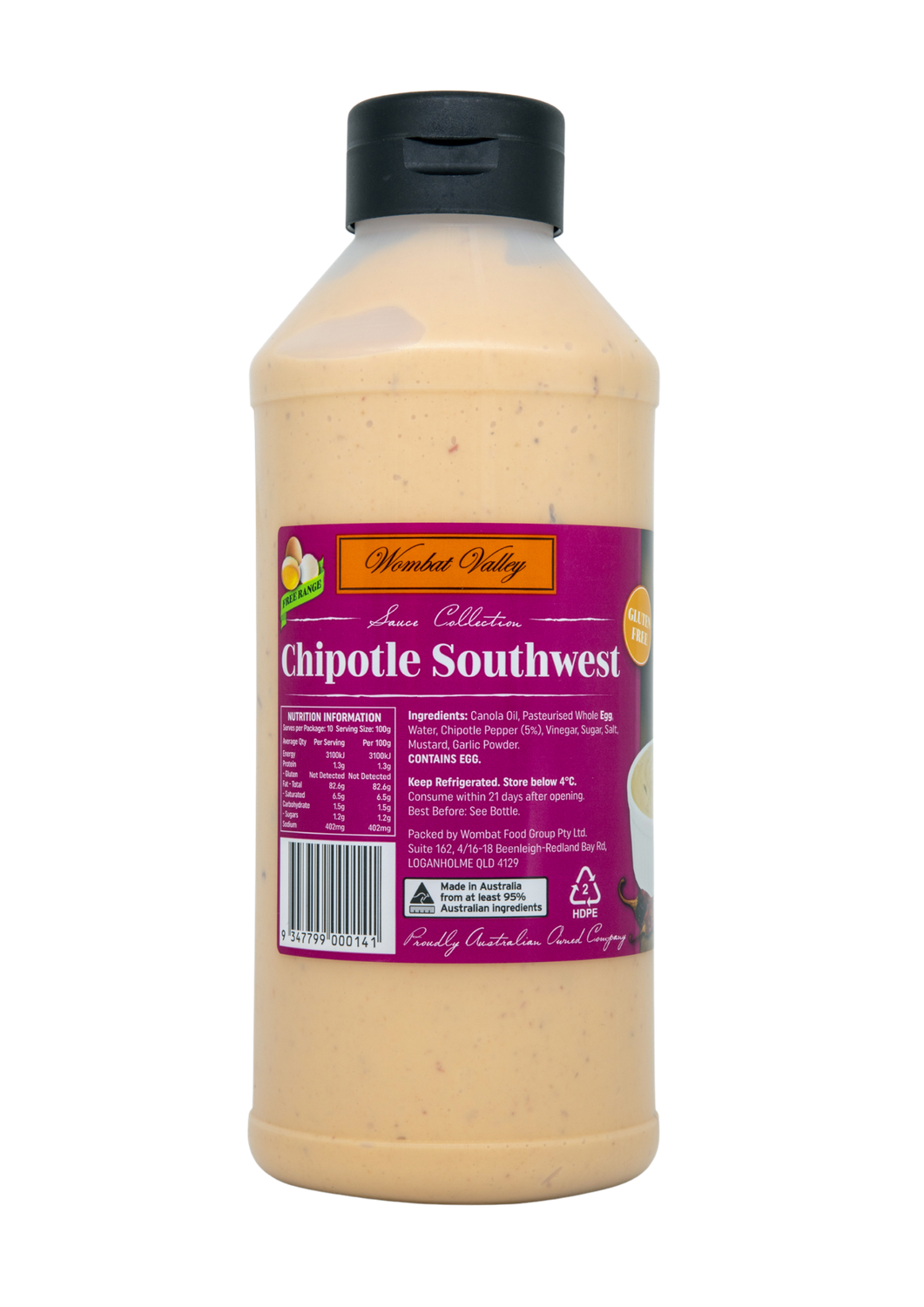 Wombat Valley Chipotle Mayonnaise 1ltr