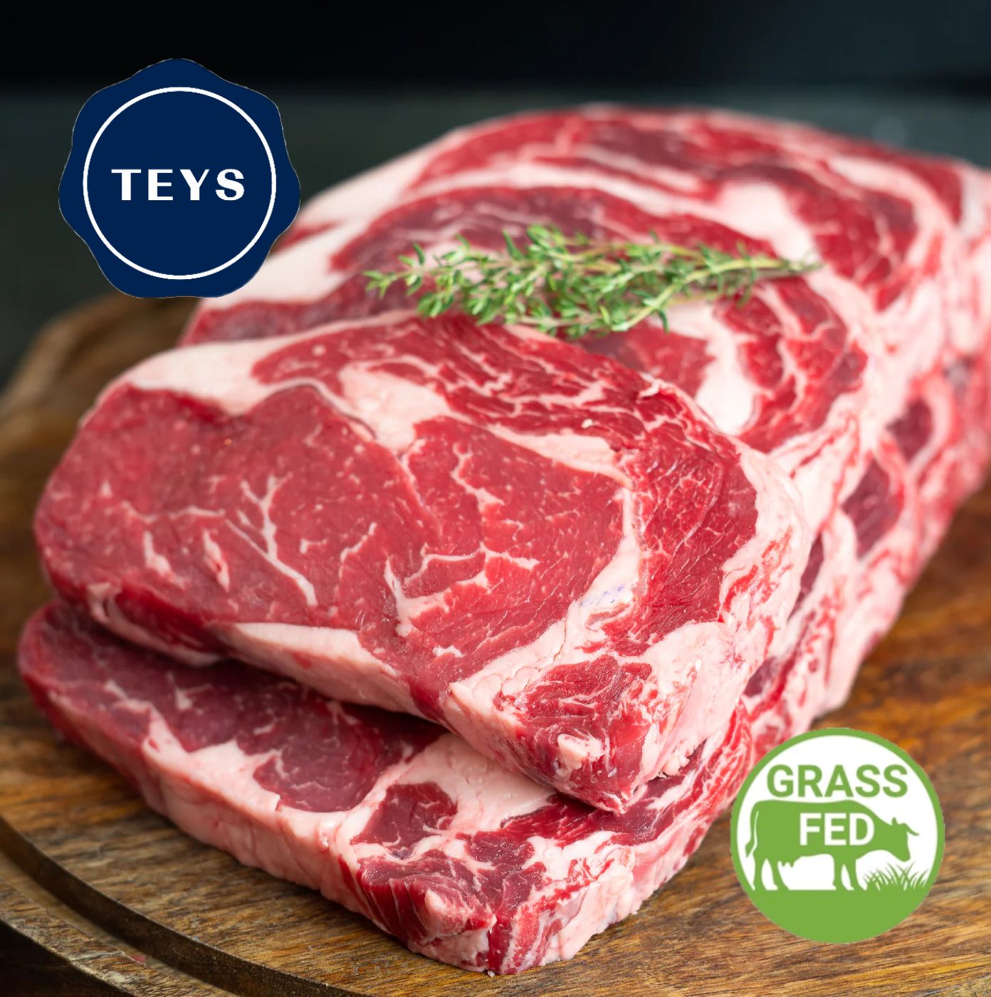 SLICED Beef Scotch Fillet (Cube Roll) Grass Fed - PER KG