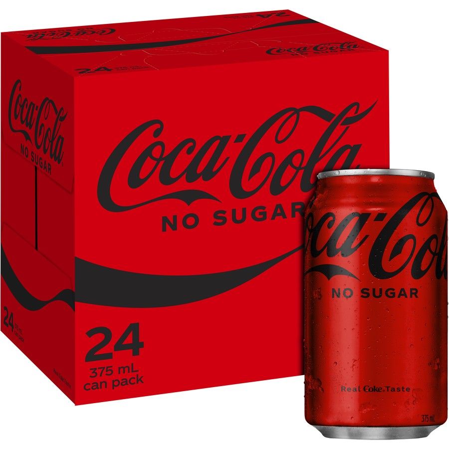 No Sugar Coca Cola Cans 24x375ml