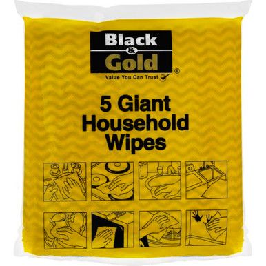 Black & Gold Giant Wipes 5 Pack