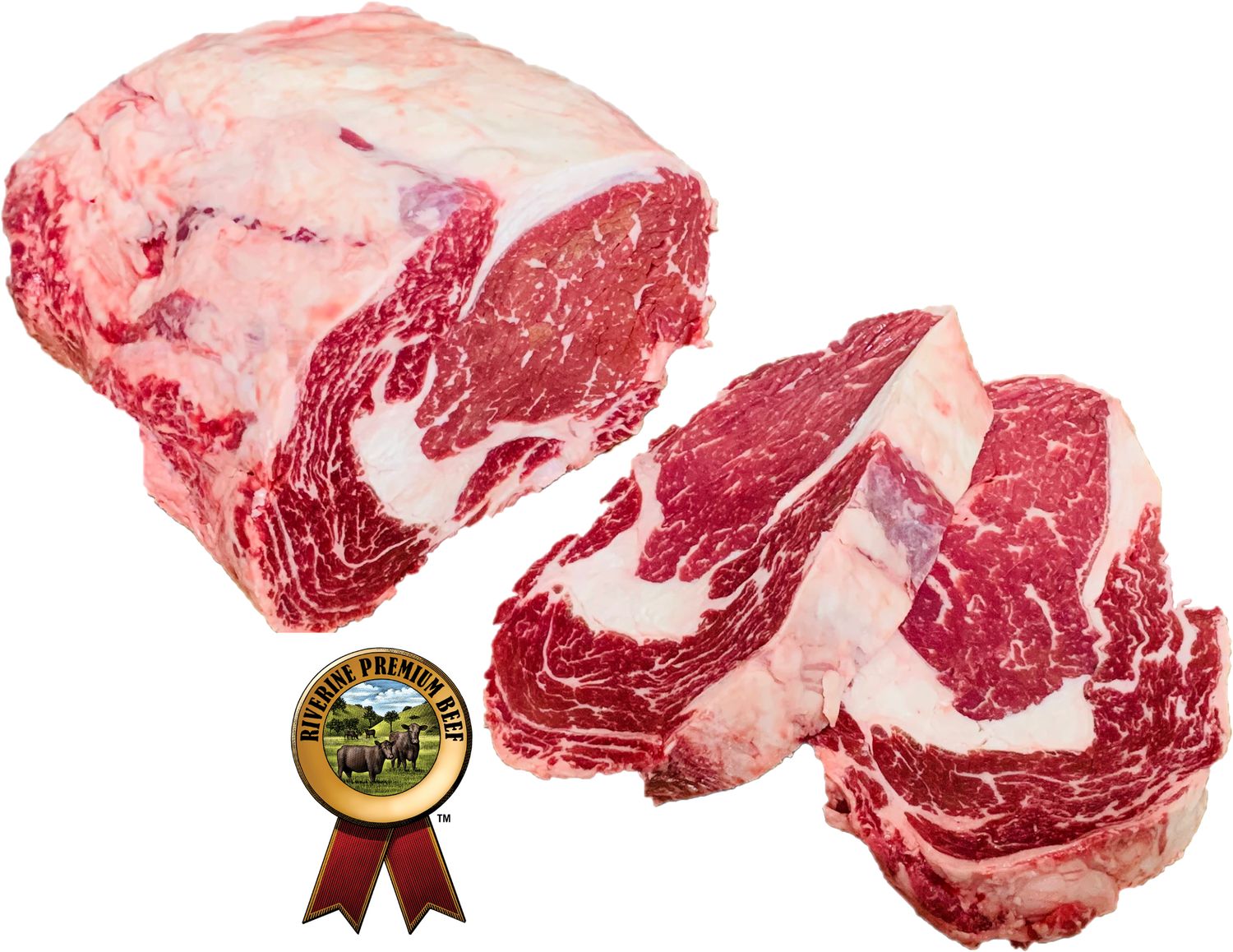 WHOLE Beef Scotch Fillet (Cube Roll) Sliced Free - Prime Grain Fed PER KG