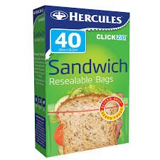 Hercules Sandwich Bags 40s 18cm x 16.5cm Hercules Sandwich Bags 40s 18cm x 16.5cm