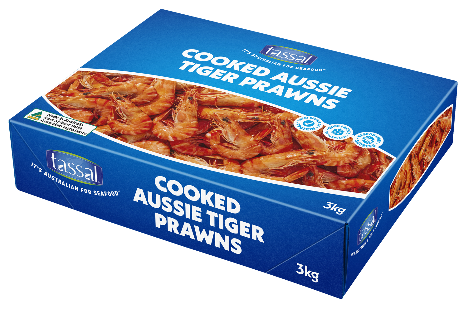 TASSAL AUSSIE TIGER PRAWNS 3KG