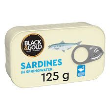 Black & Gold Sardines in Spring Water 125g