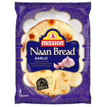 Mission Garlic Naan Bread 4pk